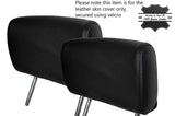BLACK STITCHING 2X FRONT HEADREST SKIN COVER FITS VW GOLF MK2 JETTA 83-92