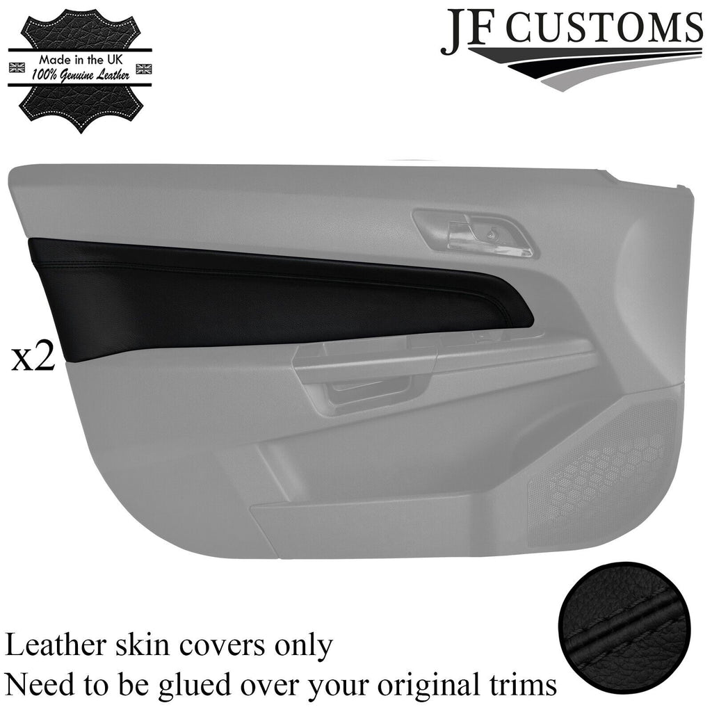 BLACK STITCH 2X DOOR CARD TRIM LEATHER COVER FOR VAUXHALL OPEL ASTRA H MK5 3DR