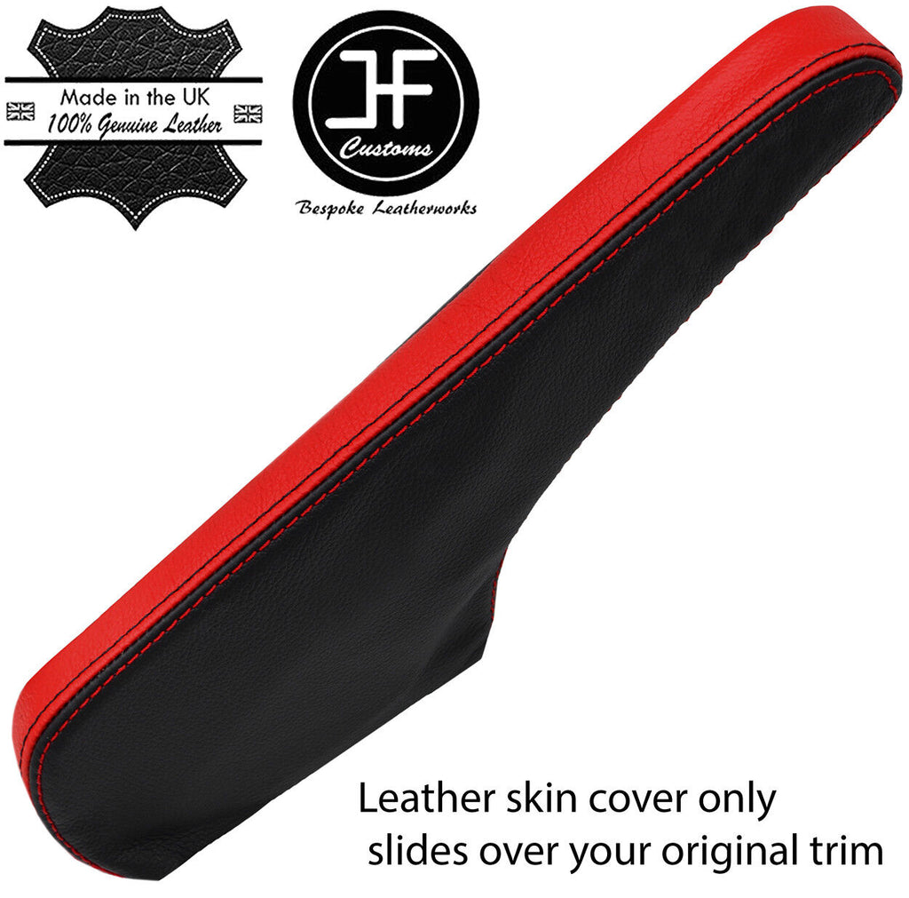 BLACK & RED LEATHER HANDBRAKE COVER FOR MINI COUNTRYMAN PACEMAN R60 R61 10-16