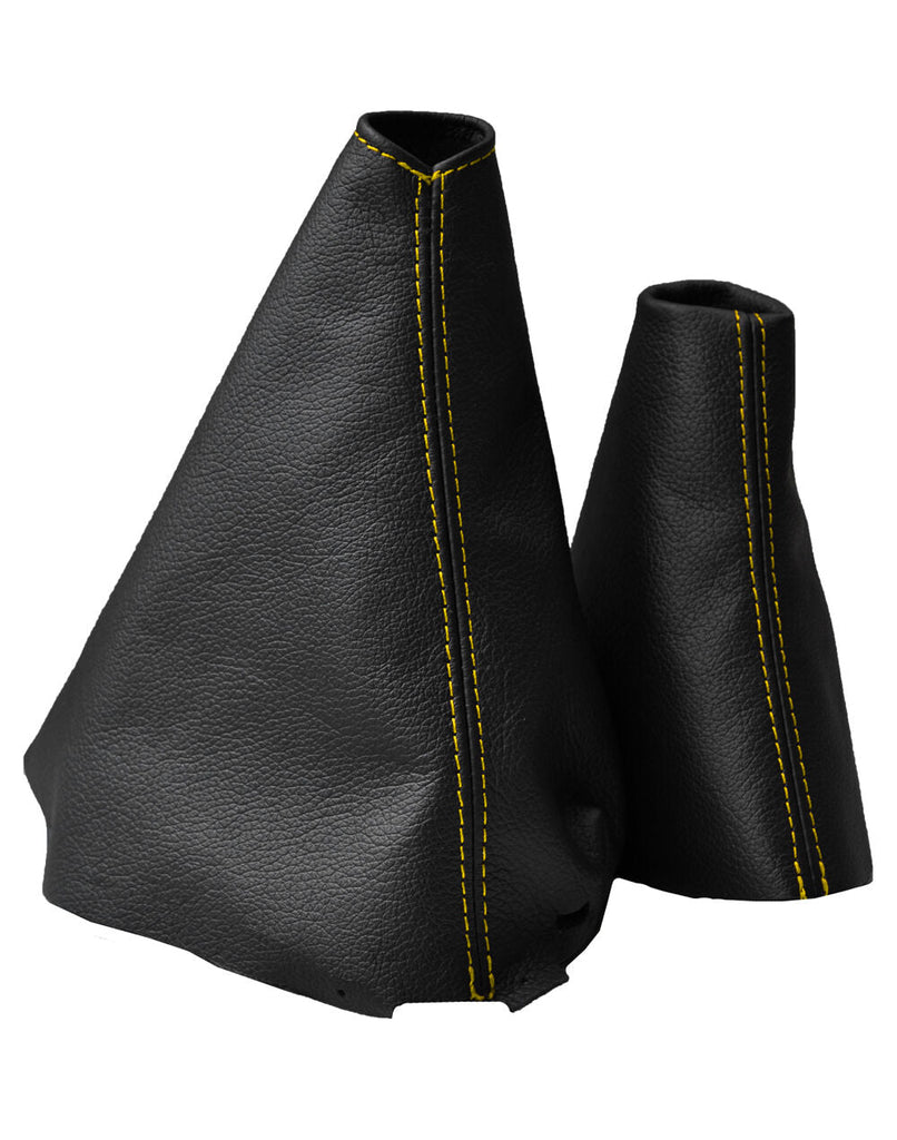 YELLOW STITCH FITS RENAULT MEGANE MK3 MKIII 2008-2013 GEAR + HANDBRAKE GAITERS