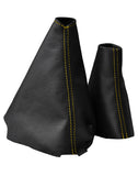 YELLOW STITCH FITS RENAULT MEGANE MK3 MKIII 2008-2013 GEAR + HANDBRAKE GAITERS
