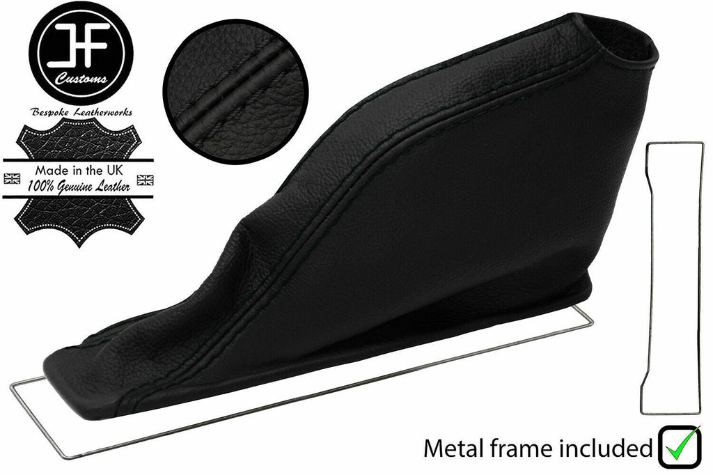 BLACK STITCH TOP GRAIN LEATHER HANDBRAKE+METAL FRAME FITS NISSAN GTR R35 09-20