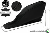 BLACK STITCH TOP GRAIN LEATHER HANDBRAKE+METAL FRAME FITS NISSAN GTR R35 09-20