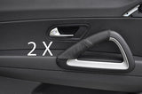 black stitch FITS VW SCIROCCO 2008+ 2X FRONT DOOR HANDLE COVERS CUSTOM NEW
