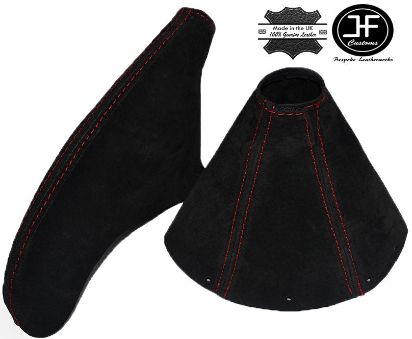 RED STITCH FOR TOYOTA SUPRA MKIV MK4 1993-2002 FAUX SUEDE GEAR HANDBRAKE SET