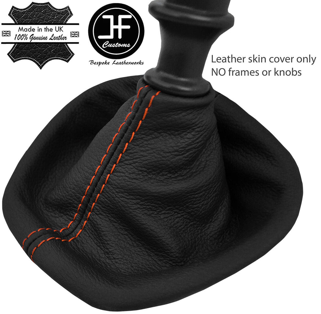 ORANGE STITCH TOP GRAIN LEATHER MANUAL GEAR GAITER FITS RENAULT TRAFIC 2015-2018