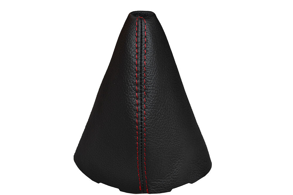 RED DOUBLE STITCHING LEATHER GEAR GAITER FITS FORD FOCUS II FL 2008-2011