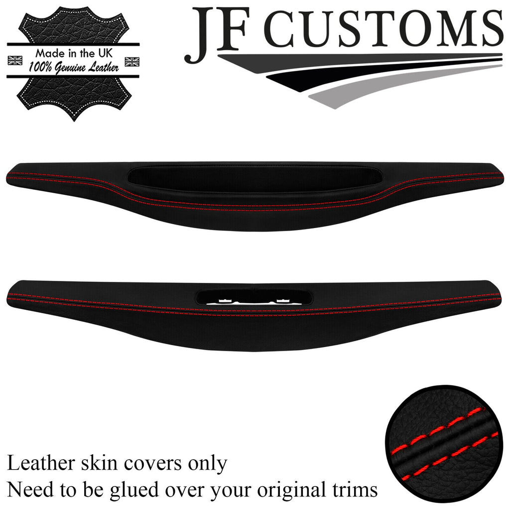 RED STITCH ITALIAN LEATHER 2X DOOR SILL TRIM COVERS FITS PORSCHE 911 997 05-12