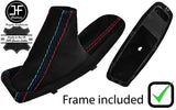 RED & TRI STITCH STITCH SUEDE HANDBRAKE+PLASTIC FRAME FOR BMW E90 E91 E92 E93