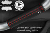 RED STITCH 2X DOOR HANDLE REAL LEATHER COVER FOR TOYOTA MR2 MK3 00-07 STYLE 2