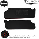 RED STITCHING 2X SUN VISORS LEATHER COVERS FITS FORD TRANSIT CUSTOM MK8 13-17