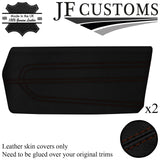 BROWN STITCH LEATHER 2X FRONT DOOR CARDS COVERS FOR FORD CORTINA MK3 COUPE 70-76