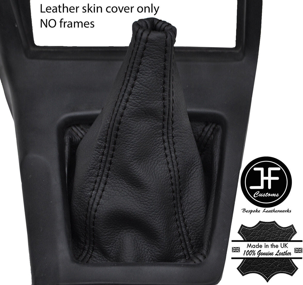 BLACK STITCH TOP GRAIN REAL LEATHER GEAR GAITER FITS TOYOTA SUPRA MK3 1986-1993