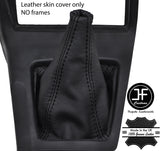 BLACK STITCH TOP GRAIN REAL LEATHER GEAR GAITER FITS TOYOTA SUPRA MK3 1986-1993