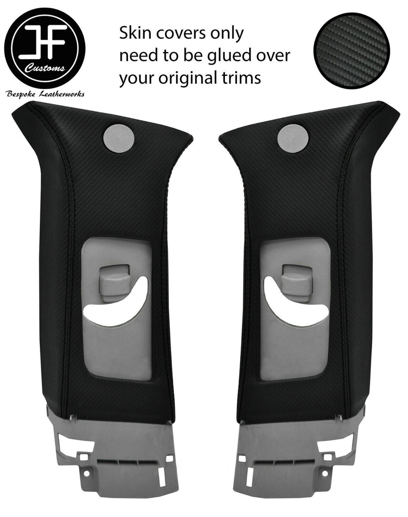 BLACK STITCH 2X UPPER B PILLAR CARBON VINYL COVER FOR MITSUBISHI LANCER EVO 10