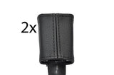 black stitch FITS RENAULT CLIO MK1 90-98 2X FRONT SEAT BELT STALK LEATHER COVERS