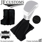 BLACK STITCH LEATHER AUTO GEAR GAITER +FRAME FOR SSANGYONG KORANDO MK4 19-21 JF1