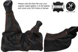 ORANGE STICH FULL LEATHER GEAR & HANDBRAKE GAITER FITS LAND ROVER DEFENDER 07-16