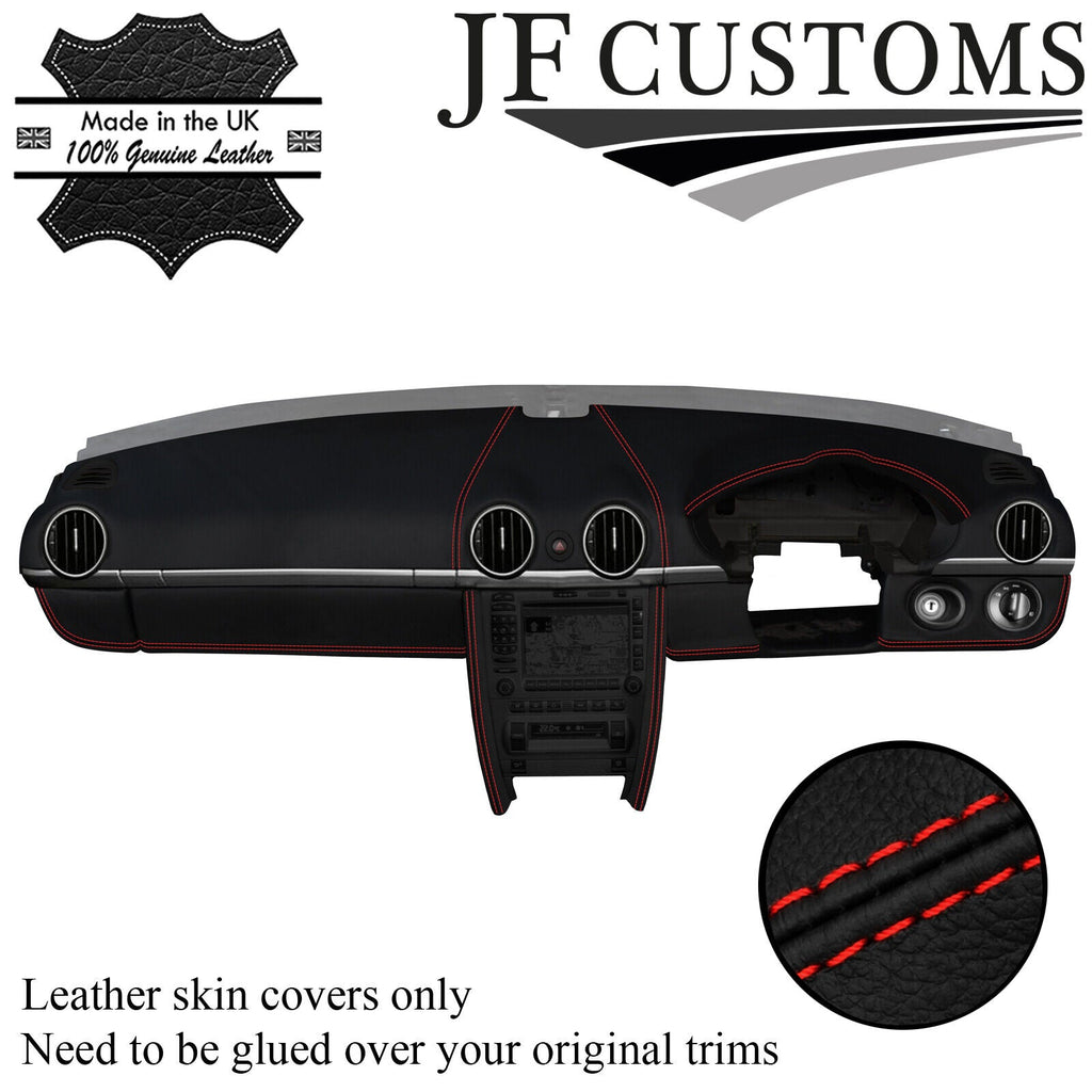 RED STITCH LEATHER FULL DASHBOARD KIT COVER FOR PORSCHE CAYMAN 987 05-12