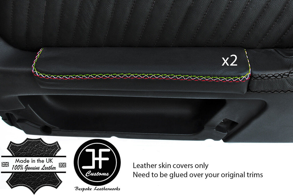 ITALIAN FLAG STITCH 2X DOOR ARMREST LEATHER COVERS FOR ALFA ROMEO GTV 916 95-05