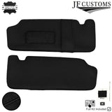 BLACK CROSS STITCH LEATHER 2X SUN VISOR COVERS FOR AUDI A4 B7 2005-2008