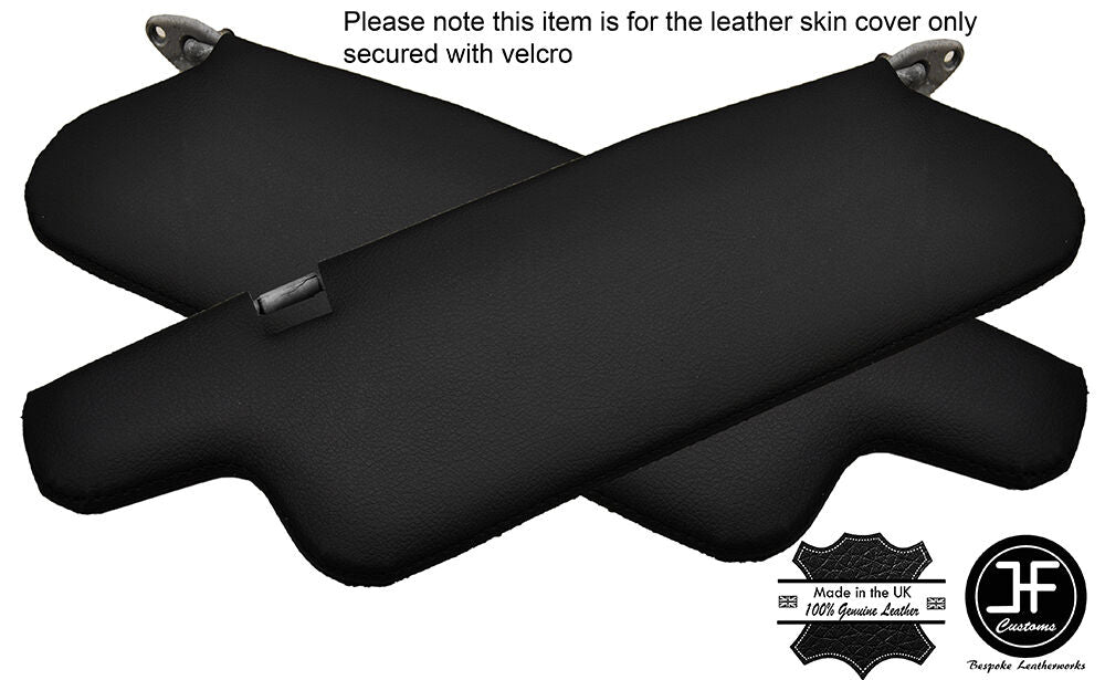 BLACK STITCHING 2X SUN VISORS LEATHER COVERS FITS TOYOTA CELICA 1972-1977