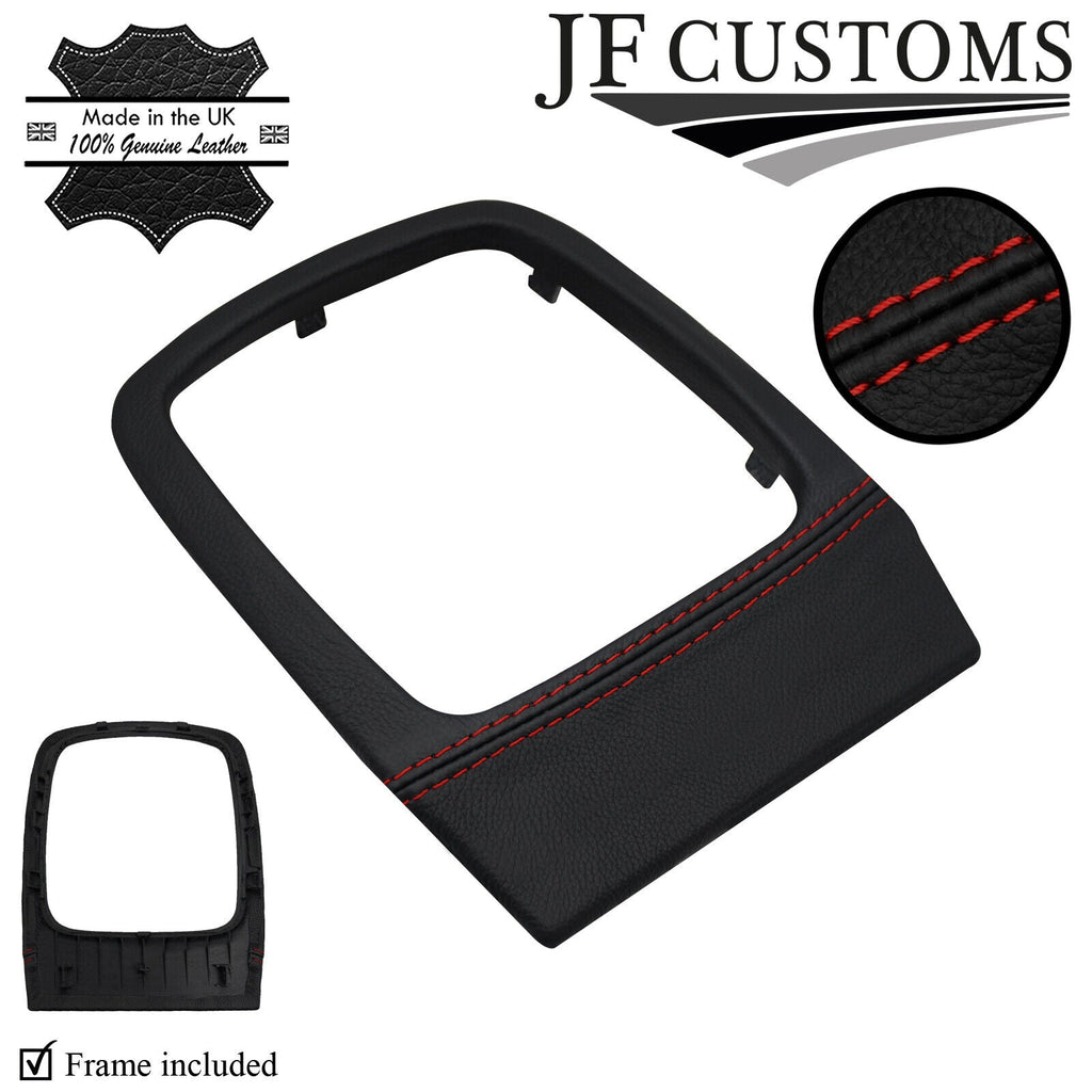 D RED STITCH LEATHER GEAR SURROUNC COVER + PLASTIC FRAME FITS FORD MONDEO 07-10