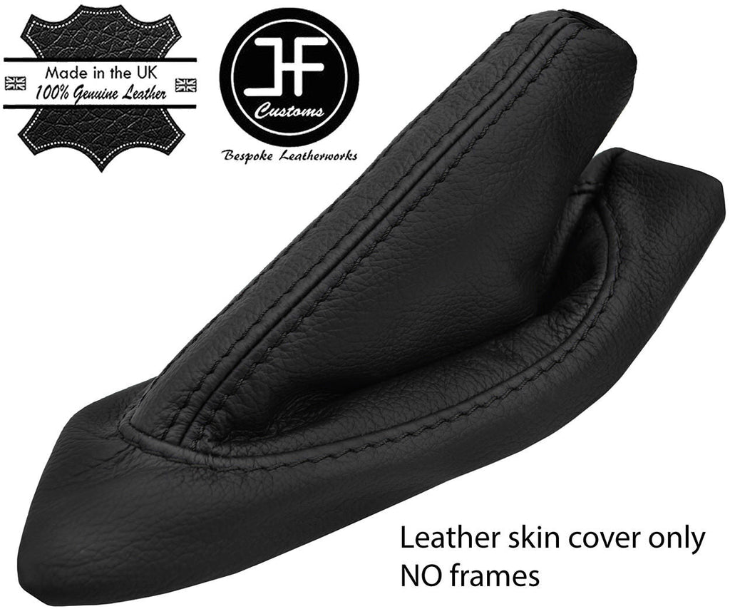 BLACK & BLACK STRIPE TOP GRAIN LEATHER HANDBRAKE GAITER FITS PEUGEOT RCZ 09-16