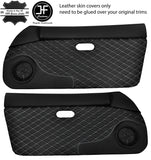 WHITE DIAMOND STITCH 2X DOOR CARD LEATHER COVERS FOR MAZDA MX5 MK1 MIATA 89-97