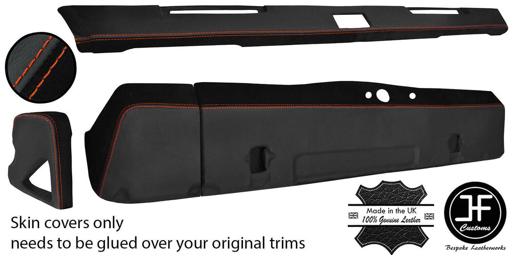ORANGE STITCH DASH DASHBOARD KIT LEATHER&SUEDE COVERS FOR DEFENDER 90 110 83-06