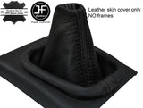 BLACK & BLACK STRIPE TOP GRAIN LEATHER GEAR GAITER FITS VW GOLF MK3 JETTA 91-98