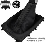 BLACK & BLACK STRIPE REAL LEATHER MANUAL GEAR GAITER FITS PEUGEOT 308 MK2 14-18