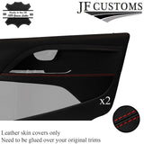 RED STITCH ITALIAN LEATHER 2X FRONT DOOR ARMREST COVER FOR VOLVO S80 07-16