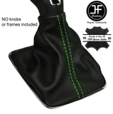 GREEN STITCHING MANUAL LEATHER GEAR GAITER FITS SEAT IBIZA FR 2013-2016