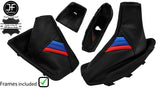 BLACK STITCH TRI STRIPE LEATHER GAITER SET+PLASTIC FRAME FOR BMW X3 E83 03-10