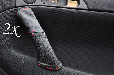 RED STITCH FITS  ALFA ROMEO 147 LEATHER 2X REAR DOOR HANDLE COVERS CUSTOM NEW
