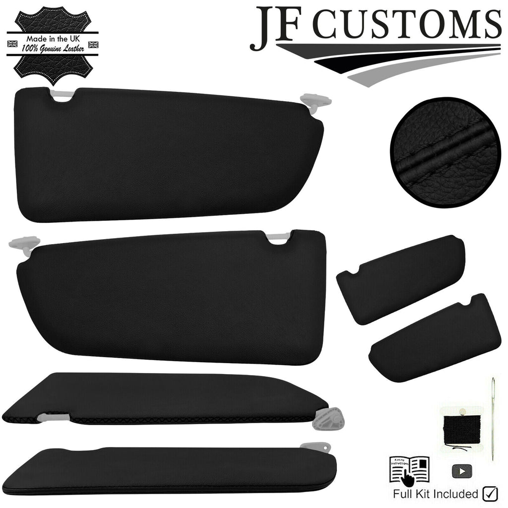 BLACK CROSS STITCH LEATHER 2X SUN VISOR COVERS FOR MERCEDES VITO VIANO 14-21