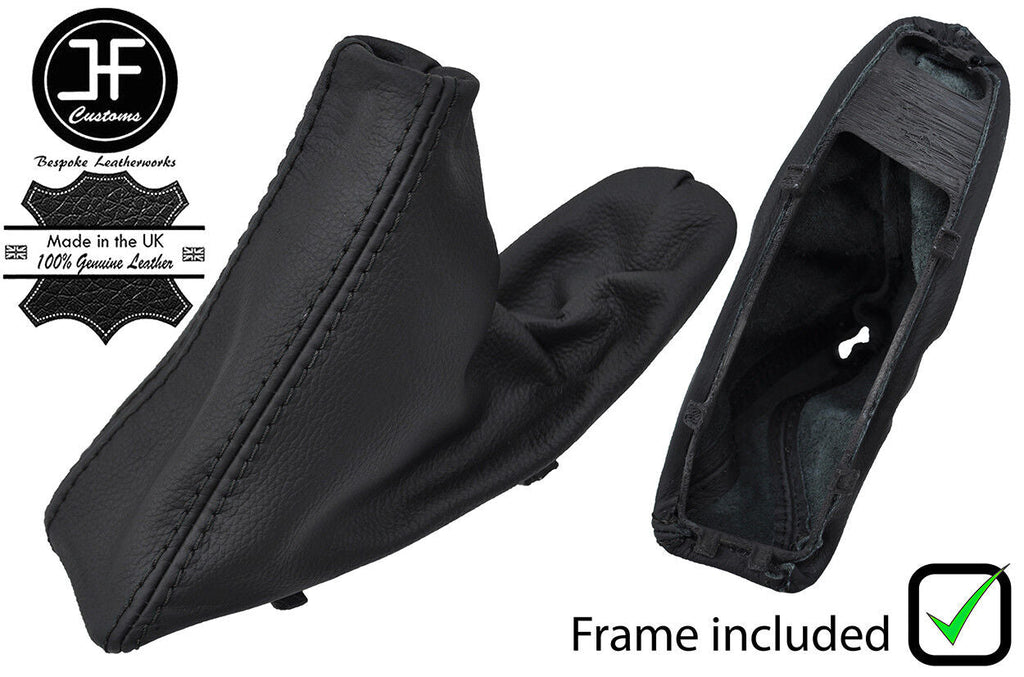 BLACK STITCH LEATHER HANDBRAKE WITH PLASTIC FRAME FOR BMW E90 E91 E92 E93 06-13