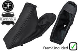 BLACK STITCH LEATHER HANDBRAKE WITH PLASTIC FRAME FOR BMW E90 E91 E92 E93 06-13