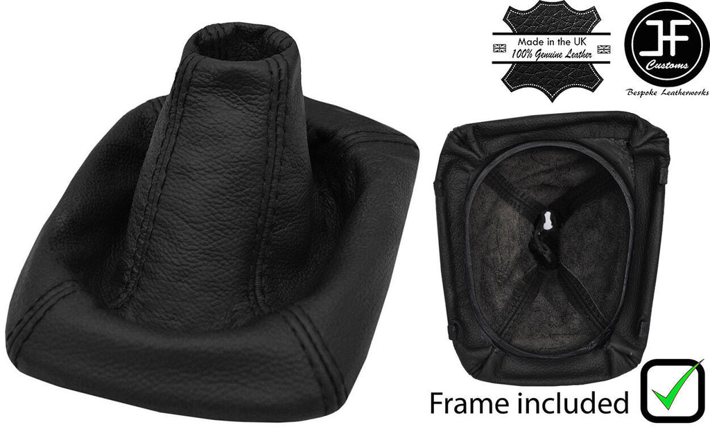BLACK REAL LEATHER GEAR GAITER+PLASTIC FRAME FOR MITSUBISHI GTO 3000GT 89-01