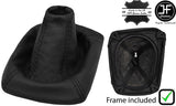 BLACK REAL LEATHER GEAR GAITER+PLASTIC FRAME FOR MITSUBISHI GTO 3000GT 89-01