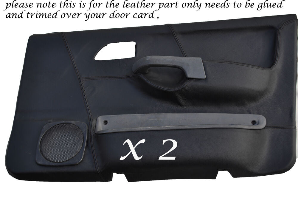 BLACK STITCHING 2X FRONT DOOR CARD COVERS FITS FORD SIERRA SAPPHIRE RS COSWORTH
