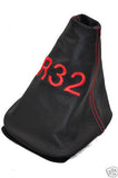 FITS VW GOLF MK4 IV R32 BLACK LEATHER GEAR GAITER BOOT  R32 EMBROIDERED