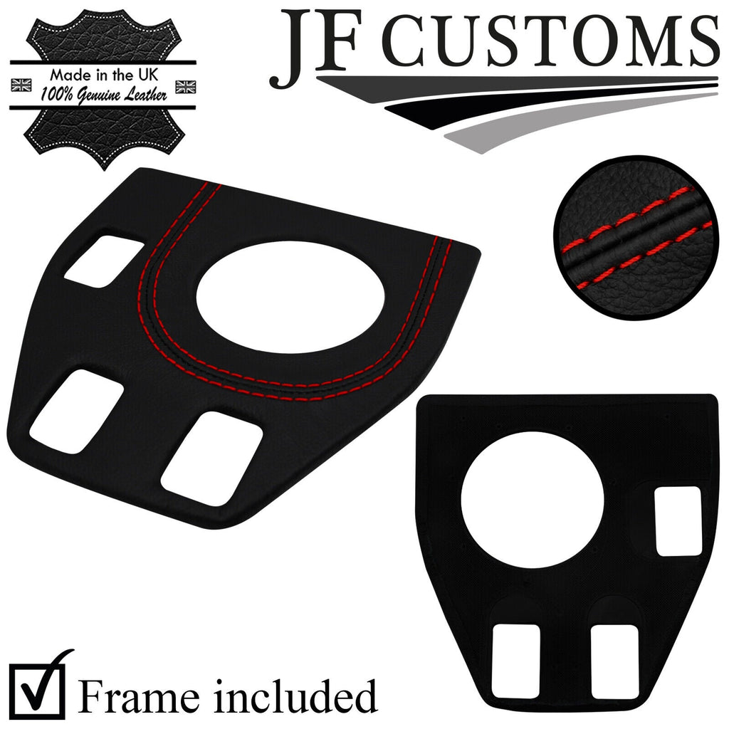 RED STITCH LEATHER GEAR BASE COVER WITH PLASTIC FRAME FOR TRIUMPH STAG 70-77