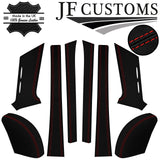 RED STITCH 2X A B C PILLAR KIT + 2X REAR TRIM COVERS FOR DATSUN 510 1600 SEDAN