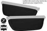 BLACK REAL LEATHER 2X DOOR POCKET TRIM COVERS FITS PORSCHE 914 1969-1976