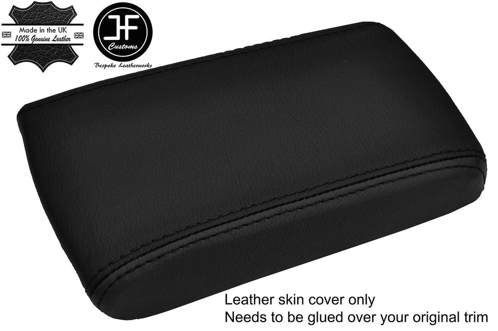 BLACK & BLACK TOP GRAIN LEATHER ARMREST COVER FITS NISSAN NAVARA D22 1999-2005