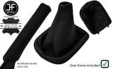 BLACK STITCH LEATHER GEAR GAITER+FRAME+HANDBRAKE COVER FOR PEUGEOT 207 06-13