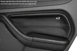 BLACK STITCH 2X REAR DOOR CARD TRIM SKIN COVERS FITS FORD FOCUS MK3 05-08 5 DR