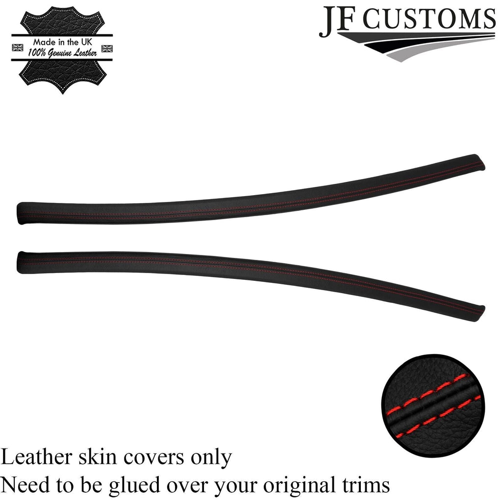 RED STITCH 2X FRONT LEATHER DOOR CARD TRIM STRIP COVERS FITS BMW E92 CUSTOM NEW